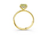Yellow gold Fancy Yellow Asscher Cut Diamond Solitaire Ring with Four-Prong Setting and Pavé Band_6