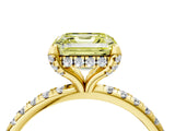 Yellow gold Fancy Yellow Asscher Cut Diamond Solitaire Ring with Four-Prong Setting and Pavé Band_7
