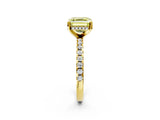 Yellow gold Fancy Yellow Asscher Cut Diamond Solitaire Ring with Pavé Band and Four-Prong Setting_53
