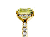 Yellow gold Fancy Yellow Asscher Cut Diamond Solitaire Ring with Pavé Band and Four-Prong Setting_56