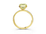 Yellow gold Fancy Yellow Asscher Cut Diamond Solitaire Ring with Pavé Band and Hidden Halo_23