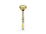 Yellow gold Fancy Yellow Asscher Cut Diamond Solitaire Ring with Round  Pavé Band and Four-Prong Setting_50