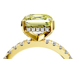 Yellow gold Fancy Yellow Asscher Cut Diamond Solitaire Ring with Round  Pavé Band and Four-Prong Setting_52