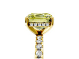 Yellow gold Fancy Yellow Asscher Cut Diamond Solitaire Ring with Round  Pavé Band and Four-Prong Setting_53