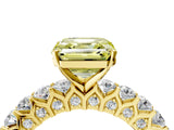 Yellow gold Fancy Yellow Asscher Cut Diamond Solitaire Ring with Shared Prong Pavé Band and Four-Prong Setting_21