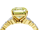 Yellow gold Fancy Yellow Asscher Cut Diamond Solitaire Ring with Side Stones and Four-Prong Setting_39