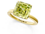 Yellow gold Fancy Yellow Asscher Cut Diamond Solitaire Ring with Thin Band and Prong Setting_13
