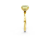 Yellow gold Fancy Yellow Asscher Cut Diamond Solitaire Ring with Thin Band and Prong Setting_14