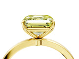 Yellow gold Fancy Yellow Asscher Cut Diamond Solitaire Ring with Thin Band and Prong Setting_16