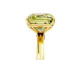 Yellow gold Fancy Yellow Asscher Cut Diamond Solitaire Ring with Thin Band and Prong Setting_17