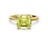 Yellow gold Fancy Yellow Asscher Cut Diamond Solitaire Ring with Thin Band and Prong Setting_24