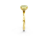 Yellow gold Fancy Yellow Asscher Cut Diamond Solitaire Ring with Thin Band and Prong Setting_26