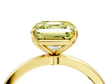 Yellow gold Fancy Yellow Asscher Cut Diamond Solitaire Ring with Thin Band and Prong Setting_28