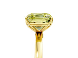 Yellow gold Fancy Yellow Asscher Cut Diamond Solitaire Ring with Thin Band and Prong Setting_29
