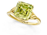 Yellow gold Fancy Yellow Asscher Cut Diamond Solitaire Ring with Twist Band and Four-Prong Setting_47