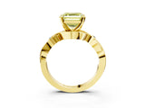 Yellow gold Fancy Yellow Asscher Cut Diamond Solitaire Ring with Twisted Band and Prong Setting_20