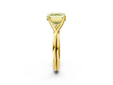 Yellow gold Fancy Yellow Asscher Cut Diamond Solitaire Twist Band Prong Setting Ring_45