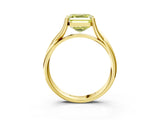 Yellow gold Fancy Yellow Asscher Cut Diamond Solitaire Twist Band Prong Setting Ring_46