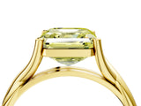 Yellow gold Fancy Yellow Asscher Cut Diamond Solitaire Twist Band Prong Setting Ring_47