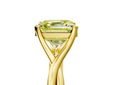 Yellow gold Fancy Yellow Asscher Cut Diamond Solitaire Twist Band Prong Setting Ring_48