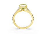 Yellow gold Fancy Yellow Asscher Cut Diamond Split Shank Pavé Engagement Ring with Four-Prong Setting_20