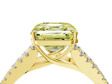 Yellow gold Fancy Yellow Asscher Cut Diamond Split Shank Pavé Engagement Ring with Four-Prong Setting_21