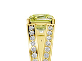 Yellow gold Fancy Yellow Asscher Cut Diamond Split Shank Ring with Pavé Band and Four-Prong Setting_39