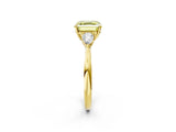 Yellow gold Fancy Yellow Asscher Cut Diamond Three-Stone Ring with Pear Side Stones and Four-Prong Setting_77