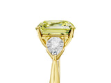Yellow gold Fancy Yellow Asscher Cut Diamond Three-Stone Ring with Pear Side Stones and Four-Prong Setting_80