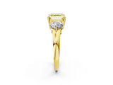 Yellow gold Fancy Yellow Asscher Cut Diamond Three-Stone Ring with Prong Setting and Classic Band_53