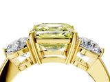 Yellow gold Fancy Yellow Asscher Cut Diamond Three-Stone Ring with Prong Setting and Classic Band_55