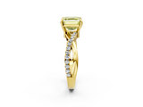 Yellow gold Fancy Yellow Asscher  Cut Diamond Twist Band Solitaire with Prong Setting_19