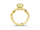 Yellow gold Fancy Yellow Asscher  Cut Diamond Twist Band Solitaire with Prong Setting_20