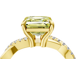 Yellow gold Fancy Yellow Asscher  Cut Diamond Twist Band Solitaire with Prong Setting_21