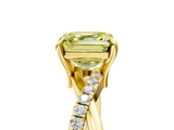 Yellow gold Fancy Yellow Asscher  Cut Diamond Twist Band Solitaire with Prong Setting_22