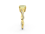 Yellow gold Fancy Yellow Asscher  Cut Diamond Twisted Band Engagement Ring with Prong Setting_5