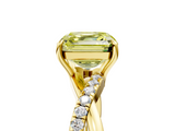 Yellow gold Fancy Yellow Asscher  Cut Diamond Twisted Band with Pavé Setting and Four-Prong Setting_22