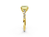 Yellow gold Fancy Yellow Asscher  Cut Diamond Vine Band with Four-Prong Setting_2