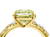 Yellow gold Fancy Yellow Asscher  Cut Diamond Vine Band with Four-Prong Setting_4