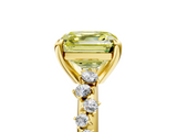 Yellow gold Fancy Yellow Asscher  Cut Diamond Vine Band with Four-Prong Setting_5