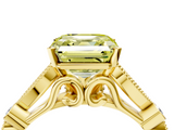 Yellow gold Fancy Yellow Asscher  Cut Diamond with Milgrain Marquise and Bezel Accents on a Solitaire Band with Prong Setting_21