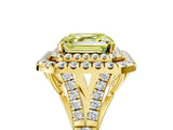 Yellow gold Fancy Yellow Asscher  Cut Double Halo Split Shank Diamond Ring with Prong Setting_68