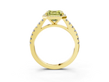 Yellow gold Fancy Yellow Asscher  Cut Halo Diamond Engagement Ring with Pave Band and Four-Prong Setting_21