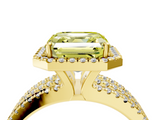 Yellow gold Fancy Yellow Asscher  Cut Halo Diamond Engagement Ring with Split Shank and Four-Prong Setting_37