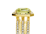Yellow gold Fancy Yellow Asscher  Cut Halo Diamond Engagement Ring with Split Shank and Four-Prong Setting_38