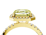 Yellow gold Fancy Yellow Asscher Cut Halo Diamond Pave Band with Prong Setting_4