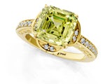 Yellow gold Fancy Yellow Asscher  Cut Halo Diamond Ring with Channel Set Band and Four-Prong Setting_53