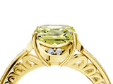 Yellow gold Fancy Yellow Asscher  Cut Halo Diamond Ring with Channel Set Band and Four-Prong Setting_56
