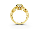 Yellow gold Fancy Yellow Asscher Cut Halo Diamond Ring with Milgrain and Bezel Accents on a Split Shank Band_15
