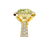 Yellow gold Fancy Yellow Asscher Cut Halo Diamond Ring with Pavé Band_5